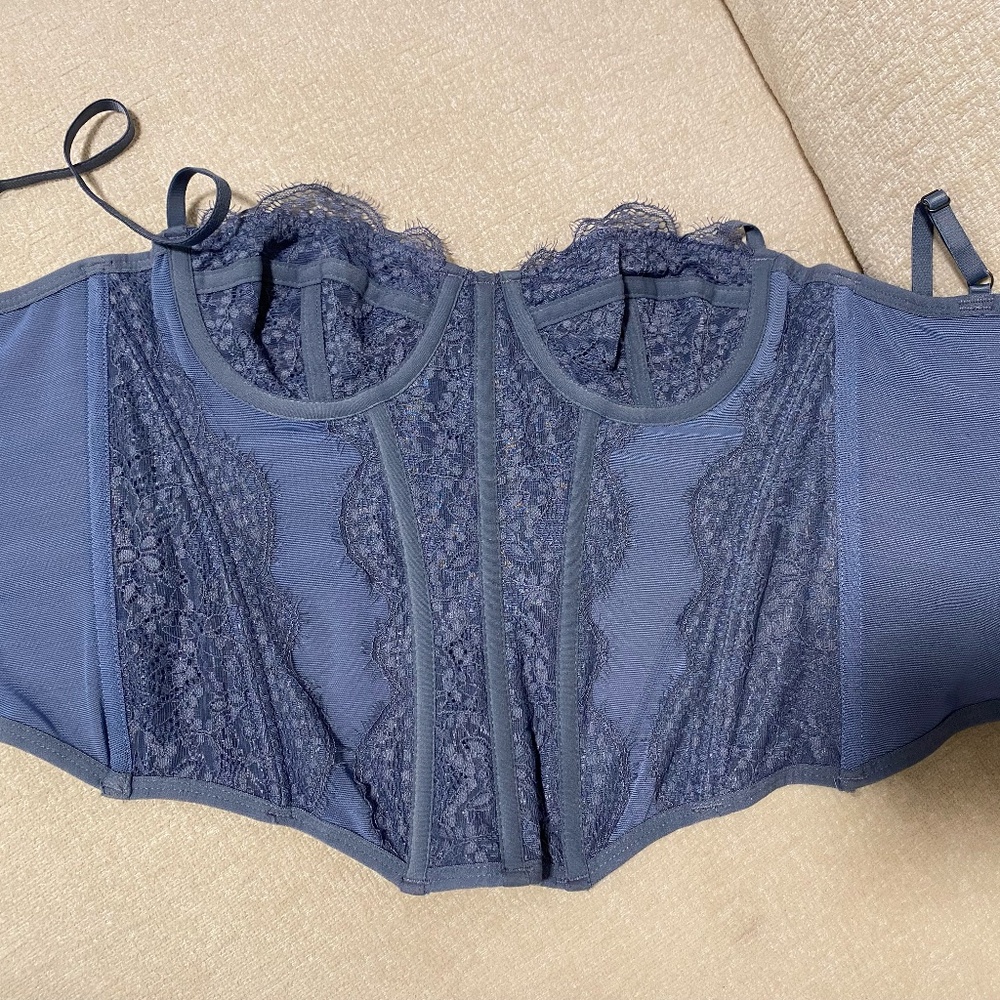 Blue corset lace top